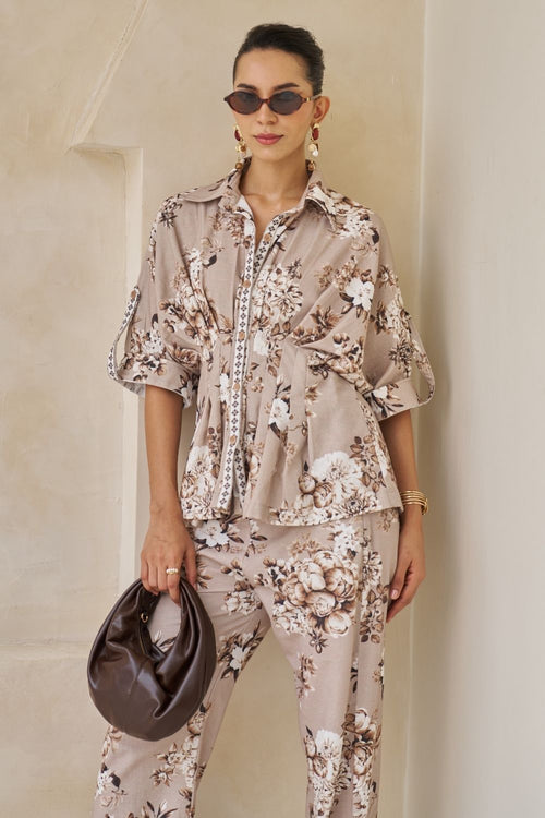 Chloe Peplum Top & Pants Set