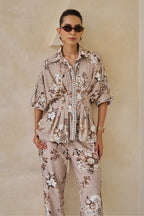 Chloe Peplum Top & Pants Set