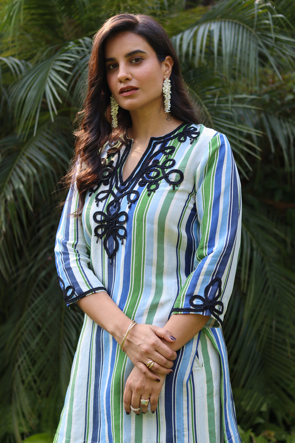 Printed Kurta Set With Lace Embroidery