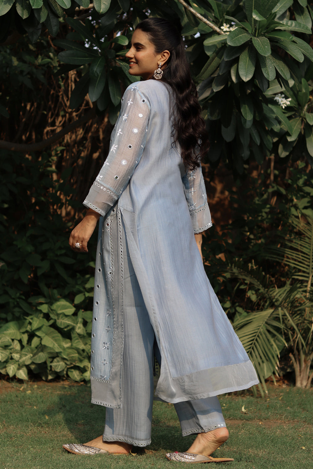 Asma Mul Chanderi Embroidered Kurta Set
