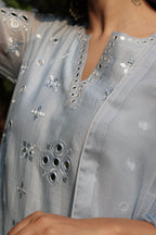 Asma Mul Chanderi Embroidered Kurta Set