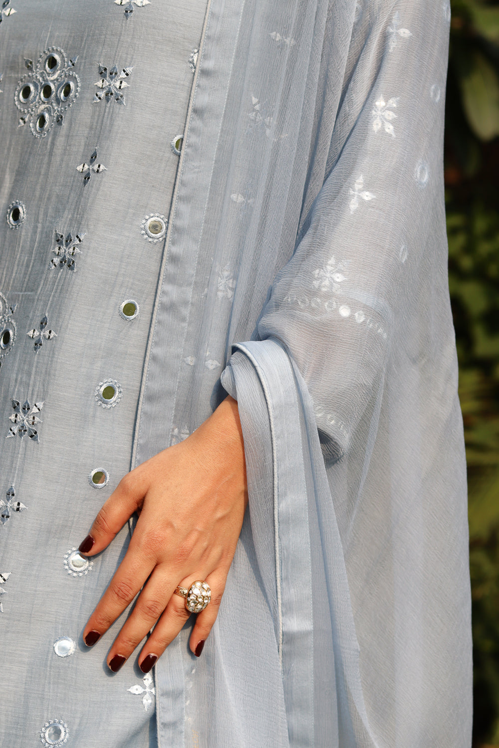 Asma Mul Chanderi Embroidered Kurta Set