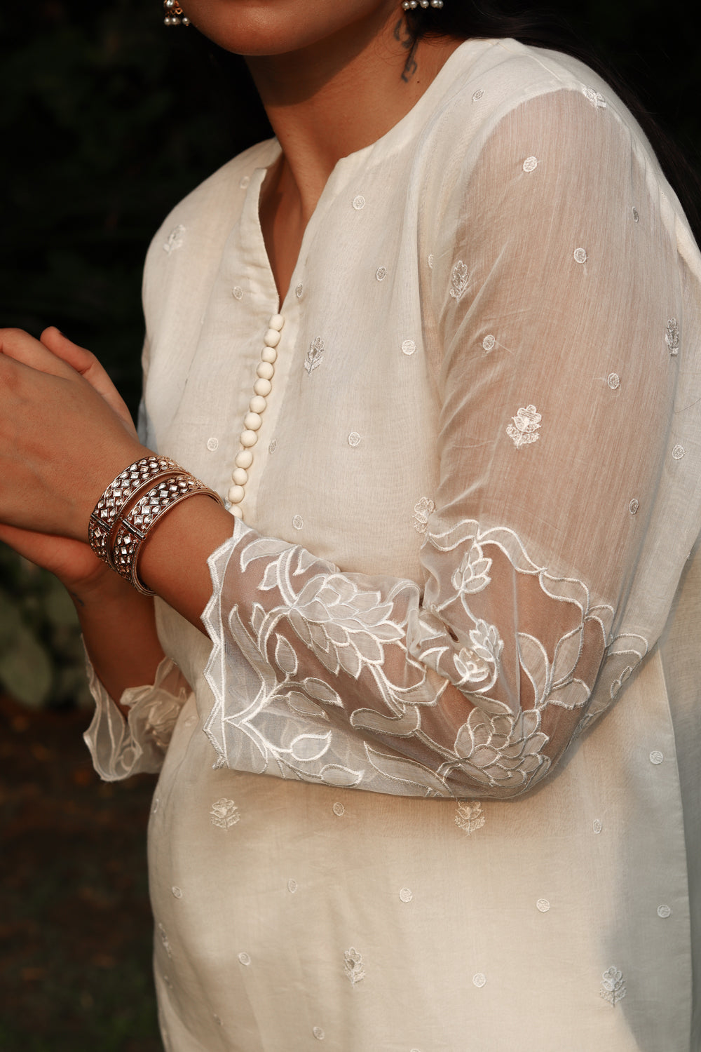 Hana Mul Chanderi Embroidered Kurta Set