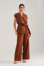 Remi Draped Co-ord Set (Mocha)