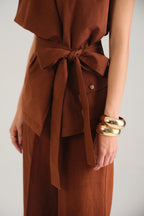 Remi Draped Co-ord Set (Mocha)