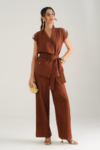 Remi Draped Co-ord Set (Mocha)