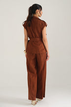 Remi Draped Co-ord Set (Mocha)