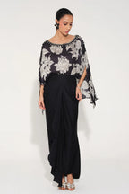 Rosetta Hand-Embroidered Cape Top & Skirt Set