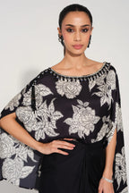 Rosetta Hand-Embroidered Cape Top & Skirt Set