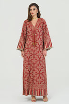 Inaaya Embroidered Shawl Kaftan (Red)