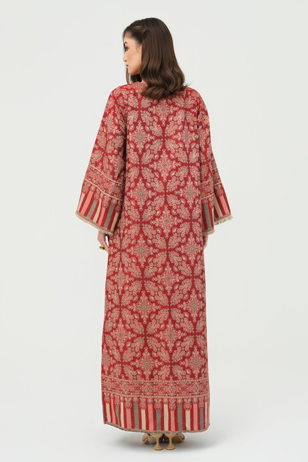 Inaaya Embroidered Shawl Kaftan (Red)