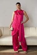 Talia Draped Set in Fuchsia