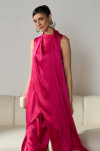 Talia Draped Set in Fuchsia