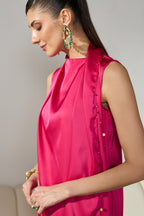 Talia Draped Set in Fuchsia