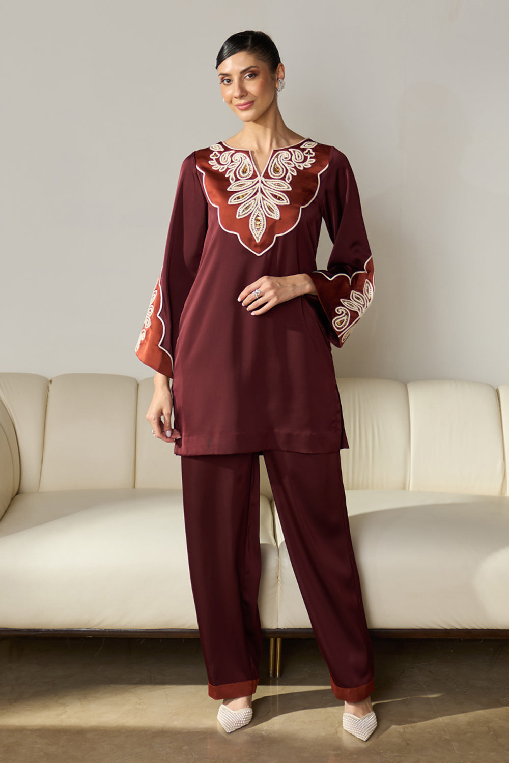 Raha Embroidered Co-ord Set