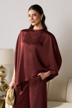 Asymmetric Draped Co-ord Set (Mocha)