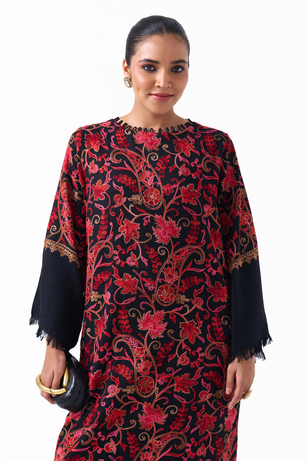 Ziya Embroidered Shawl Kaftan
