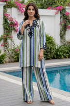 Printed Kurta Set With Lace Embroidery